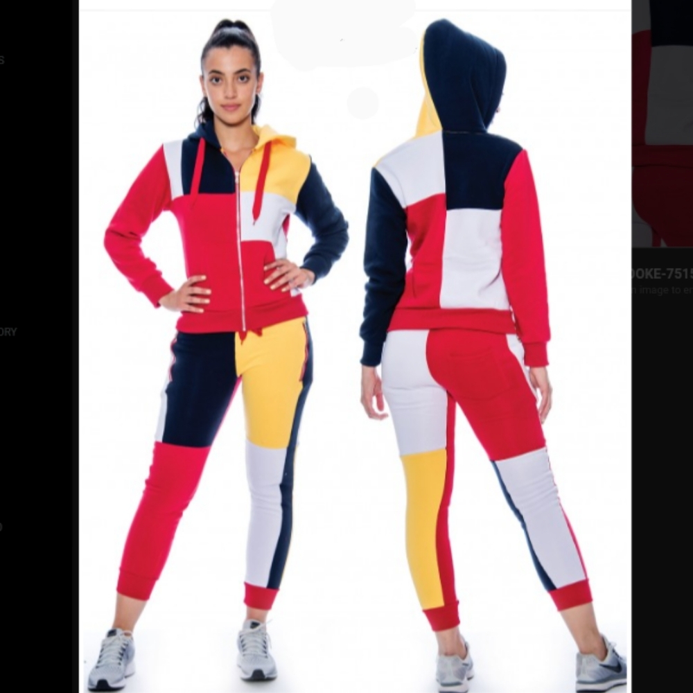 Colored blocked jogger set